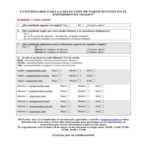 Cuestionario hagen