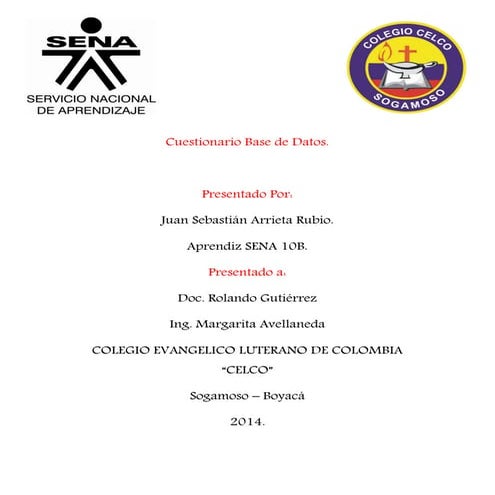 Cuestionario 2 base de datos