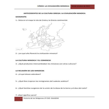 Cuestionario cultura minoica