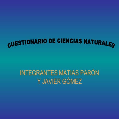 Cuestionario De Ciencias N