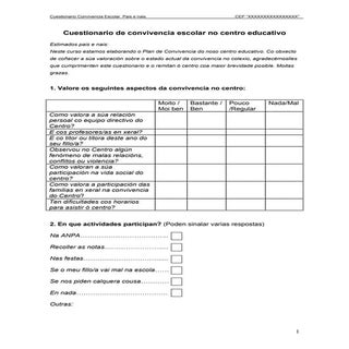 Cuestionario De Convivencia Pais