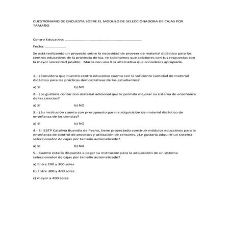 Cuestionario de encuesta