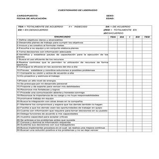 Cuestionario de liderazgo