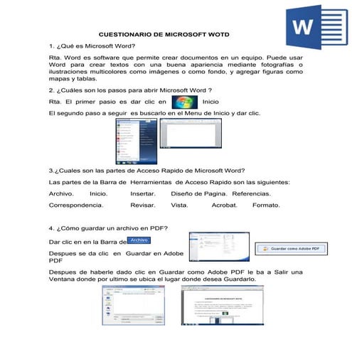 Cuestionario de microsoft word