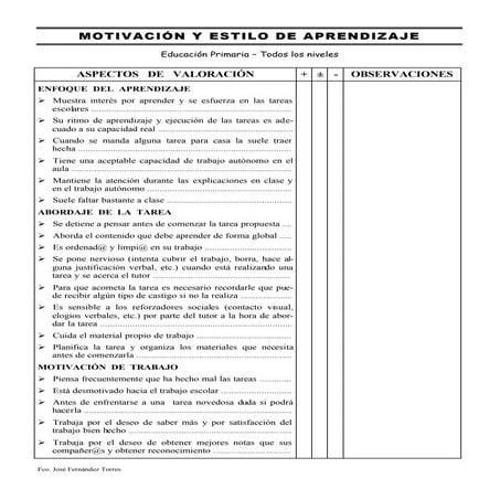Cuestionario de motivacion y estilo de aprendizaje | PDF