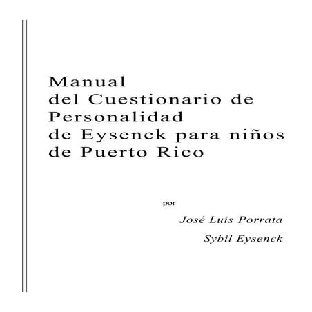 Cuestionario de personalidad de eysenck para niños