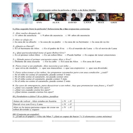 Cuestionario eva laurence