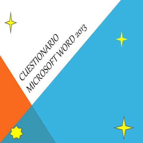 Cuestionario microsoft word 2013