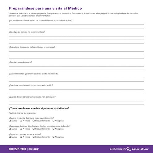 Cuestionario para alzheimer