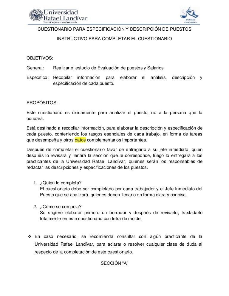 preguntas en una entrevista sobre el salario cuestionario para especificaci 243 n y descripci 243 n de puestos 1 preguntas en una entrevista sobre el salario cuestionario para especificaci 243 n y descripci 243 n de puestos 1