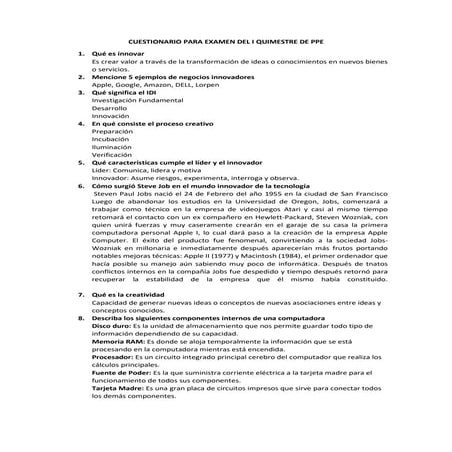 Cuestionario resuelto I Q PPE