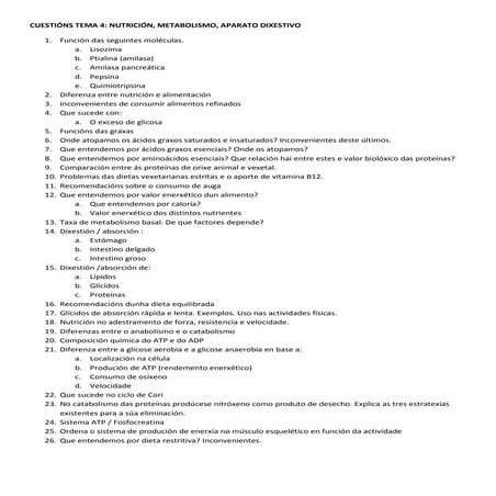 Cuestións nutrición metabolismo