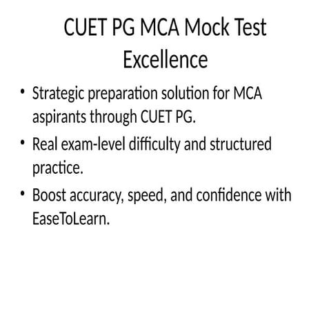 CUET PG MCA Mock Test – Advanced, Data-Driven Preparation with ...