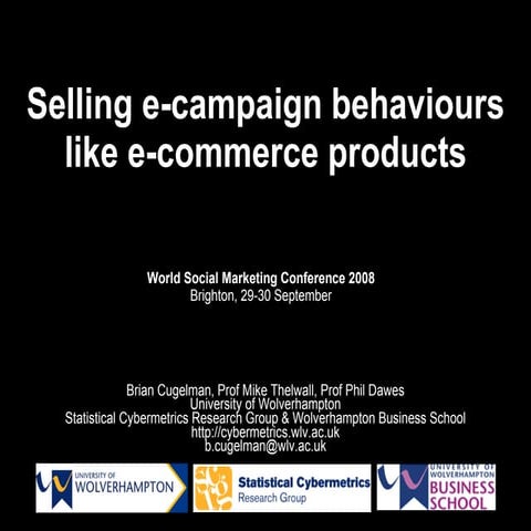 Selling e-campaign behaviours like e-commerce products