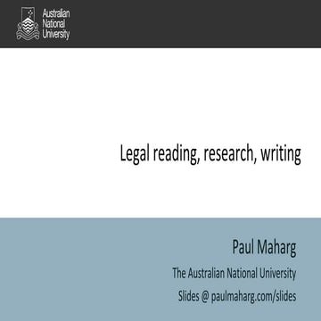 Seminar on legal reading, research, writing