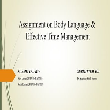 Body Language and effective Time management