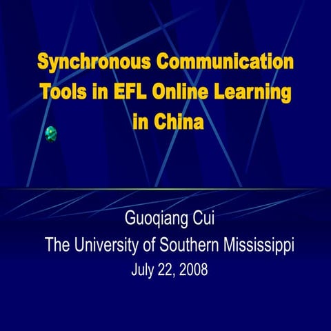 Synchronous Communication Tools in EFL Online Learning in China