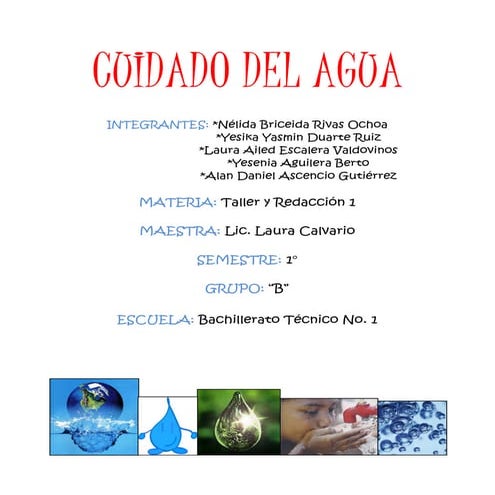 TRIPTICO SOBRE EL CUIDADO DEL AGUA PARA LA VIDA | PDF