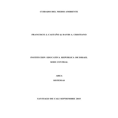 Cuidado del medio ambiente