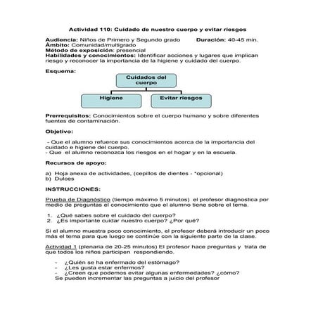 Cuidado de nuestro cuerpo