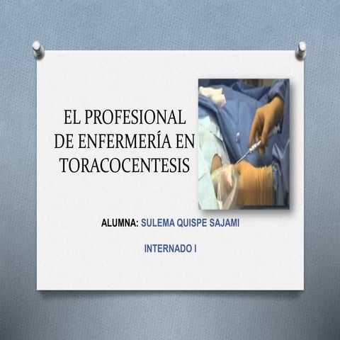 Cuidados de enfermería en toracocentesis