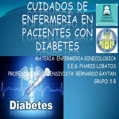 Cuidados de enfermeria en pacientes con diabetes mellitus