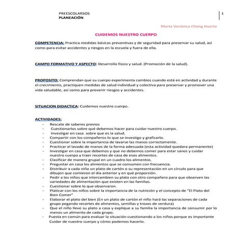 Cuidemos nuestro cuerpo