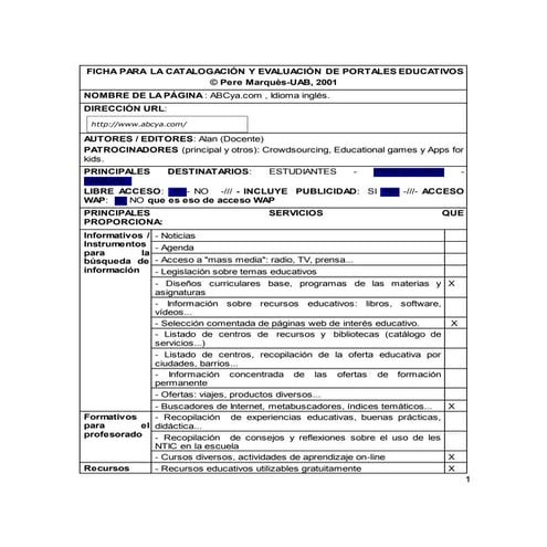 Evaluacion portales educativos