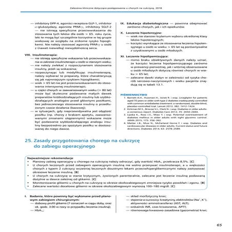 Zalecenia kliniczne 2018 PTD dotyczące postępowania u chorych na cukrzycę w okresie okołooperacyjnym.