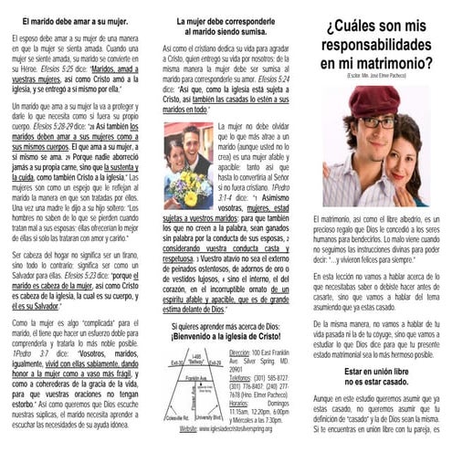 Cules son mis responsabilidades en el matrimonio