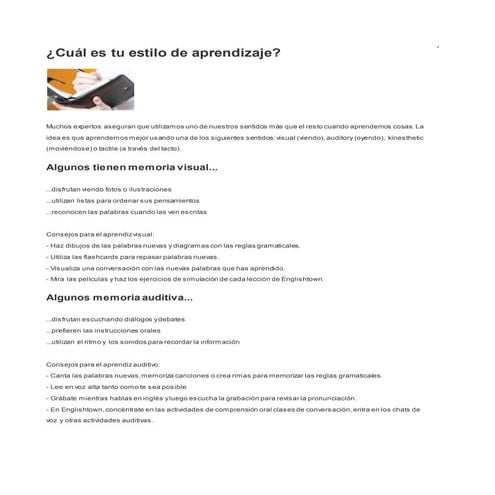 Cuál es tu estilo de aprendizaje