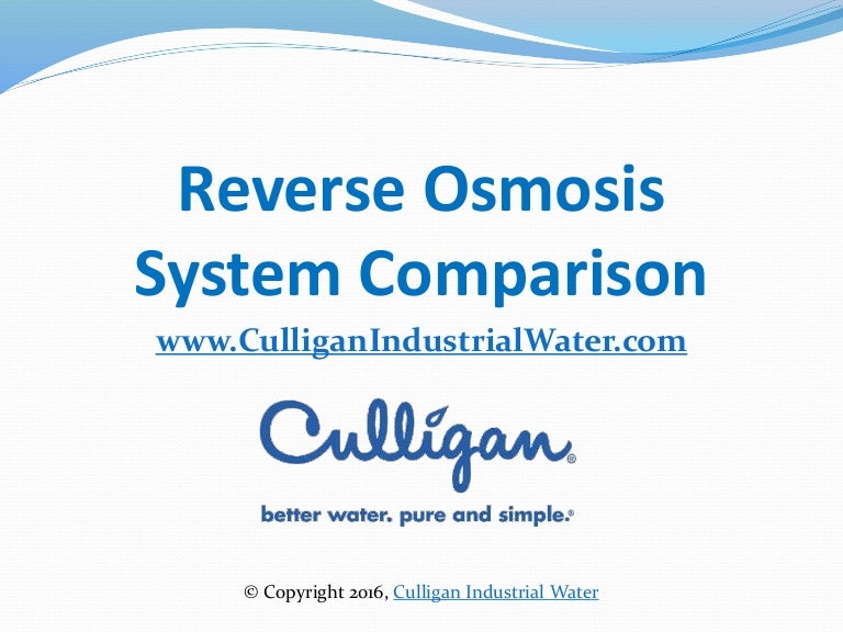 Culligan Reverse Osmosis System Comparison