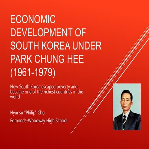 Economic Development Of South Korea Under Park Chung Hee 1961 79 PPTX