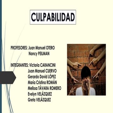 Culpabilidad - Derecho Penal