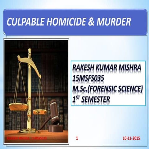 Culpable homicide & murder