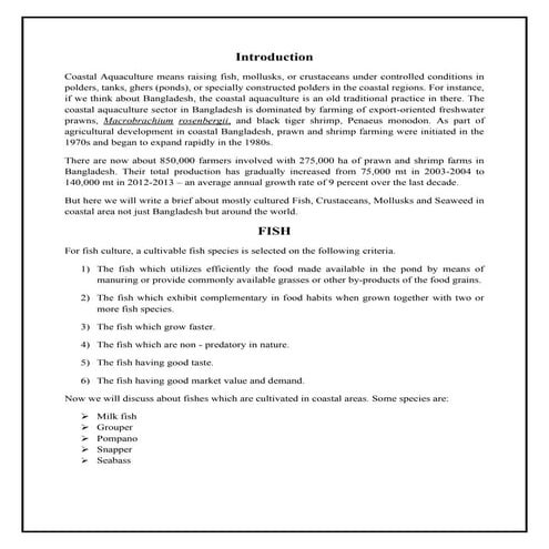 Cultivable coastal water species of Fishes, Crustaceans, Mollusks, Seaweeds.pdf