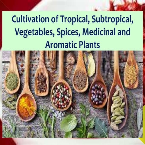 Cultivation of Tropical, Subtropical, Vegetables, Spices, Medicinal and Aroma...