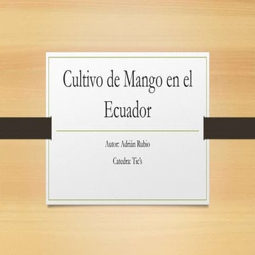 Cultivo de mango en el ecuador