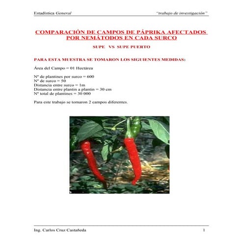 Cultivo paprika estadistika