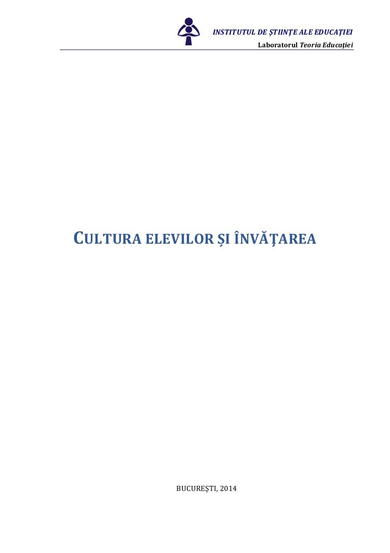 Cultura Elevilor Si Invatarea