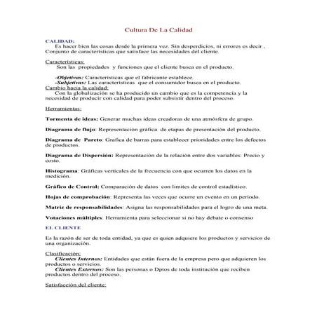 Cultura de la calidad