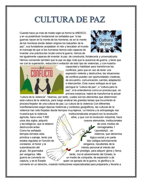 Aportes de la mujeres en la construcción de una cultura de paz | PDF