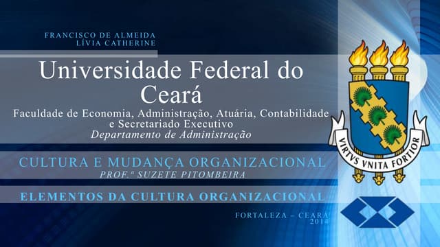 Cultura e mudança organizacional   ...