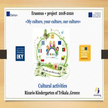 Cultural activities in Rizario Kindergarten of Trikala, Greece