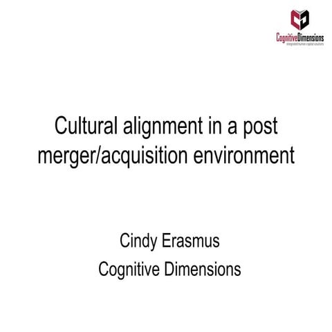 Cultural Alignment Post Merger Linked In