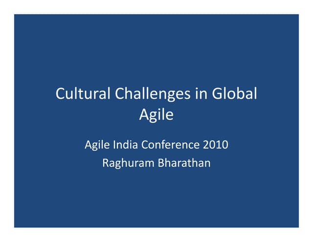 Cultural Challenges In Global Agile