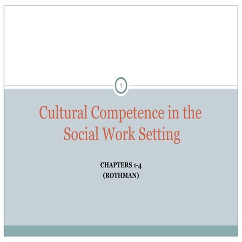 Introduction to Cultural competence in Social Work