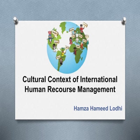 Cultural context of International Human Resource Management