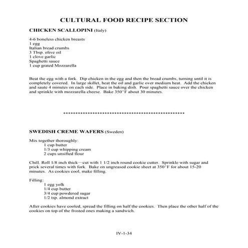 Cultural Food Recipes | PDF