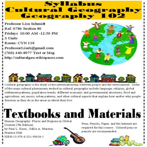 Cultural geog syllabus fall 201